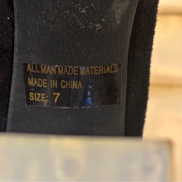 Wild Diva Blossom Faux Suede Thigh High Lucite Block Heel Boot, Size 7 - Picture 12 of 12